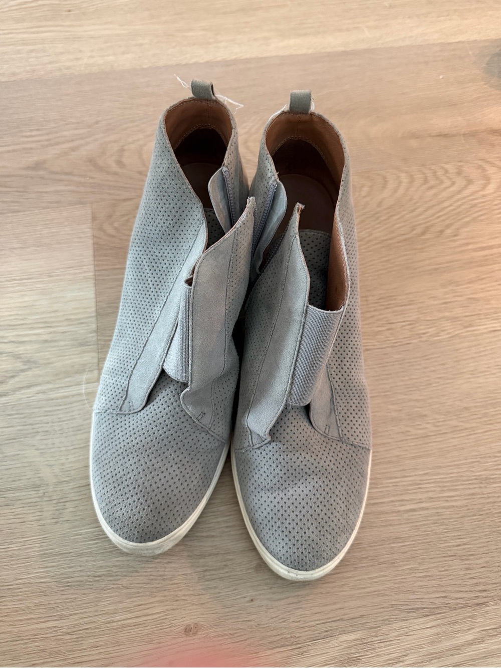Paolo Light Grey Perforated Slip-On Loafers